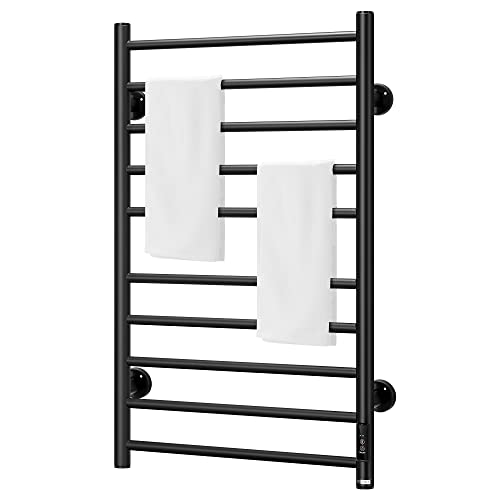 VIVOHOME Electric Heated Towel Rack for Bathroom, Wall Mounted Towel Warmer, 10 Stainless Steel Bars...