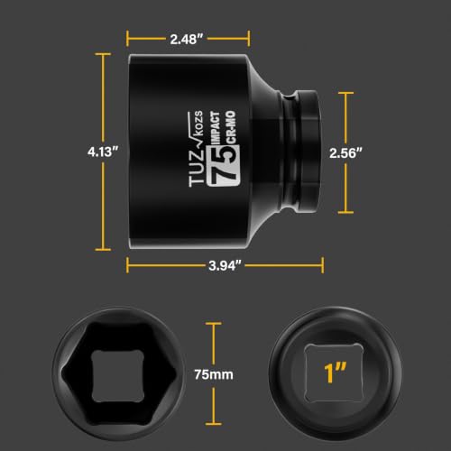 Image of 1 Inch Drive 75mm Standard Metric 6 Point CR-MO Impact Socket
