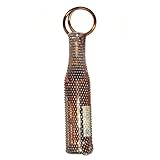 ZYHARUKO Handicraftsman Geflochtener Spirituosen-Träger, recycelbar, funkelnder Kristall, flexibler Reiseplaner, handwerklicher Outdoor-Mahlzeiten, Weinversand, Kaffeebraun, Mass Beauty