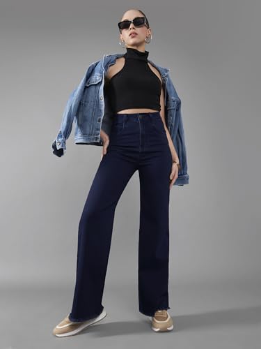 Image of Dolce Crudo Boot Cut High Rise Cropped Jeans for Women