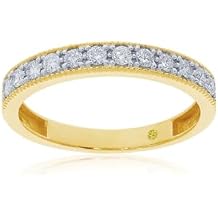 Lab Grown Diamond Band Ring | 1/10 - 1/2 CT. TW. Vintage Inspired Womens Wedding Band | Solid White, Yellow or Rose Gold | Versatile Promise & Anniversary Ring | Certified by Gemmologist