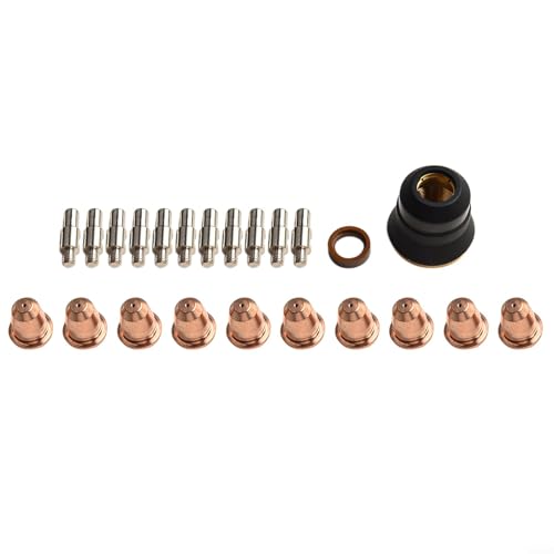 Gdfnmogo Juego de 22 piezas de repuesto para soplete cortador de plasma para Ipt-60 Pt-40 Pt-60, incluye electrodos boquillas remolinos para anillo cubierta protectora S45 C