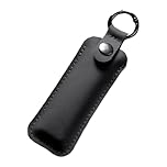 SMNHQQYY Leather USB Flash Drive Case - Thumb Flash Drive Holder Secure Travel Holder Portable Small Storage (Black, M)