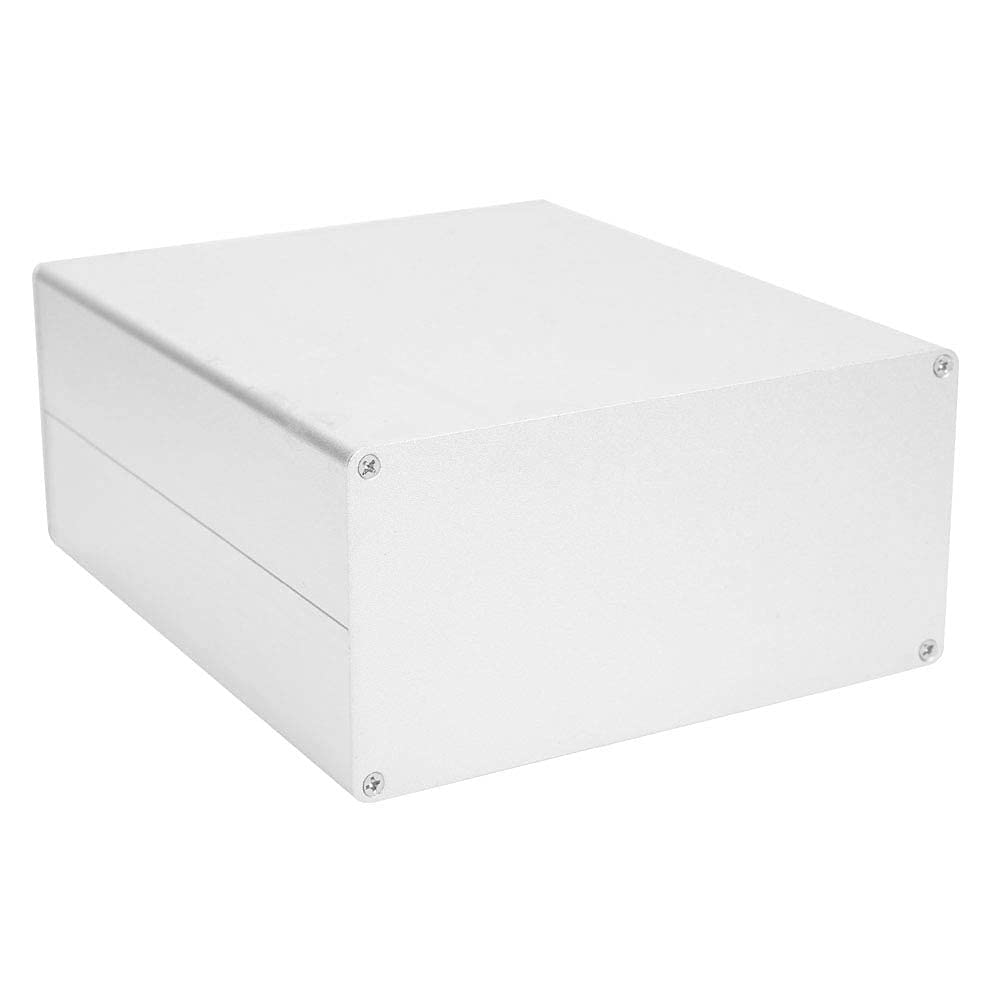Caja electr¨®nica DIY para proyectos, caja aluminio plata mate 80x160x180 mm con paneles PCB y disipaci¨®n de calor, ideal para montaje electr¨®nico, prototipado y electr¨®nica de aficionados