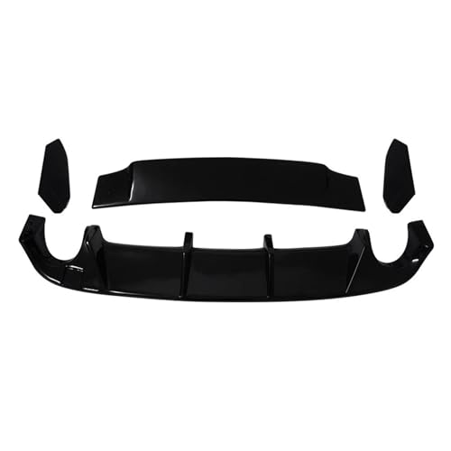 VW Golf MK6 GTI 2008-2013 対応リアディフューザー 光沢ブラック カーボディキット リップバンパースポイラー プラスチックスプリッター(Bright black)