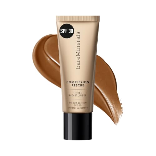 Image of bareMinerals Complexion Rescue Tinted Moisturizer with SPF 30, Hydrating Tinted Mineral Sunscreen with Hyaluronic Acid, Sheer-to-Light Coverage, Multi-tasking, Skincare Infused Makeup