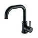 High Arc Bathroom Sink Faucet Single Handle Stainless Steel Lavatory Vanity Mixer Bar Tap Swivel Spout Faucets, Black Painted
