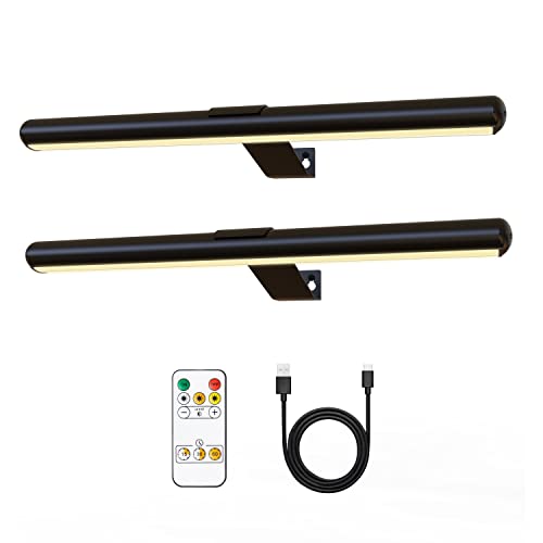 Image of 2Pack Wireless Picture Lights with Remote,Battery Operated,16.5'' Painting Lights for Art Picture Full Metal with Dimmable Timer, Magnetic Attached Display Light for Dartboard Gallery