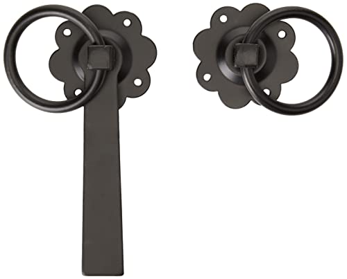 Merriway BH01807 Gate Door Latch Smooth Ring 150mm (6 inch) -Black Japanned