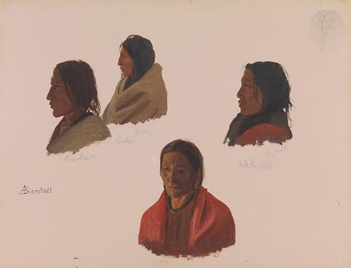 Tableau toile indiens d'Albert Bierstadt pour salon élégant et bureau vintage