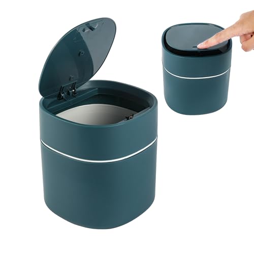 Bamodi Mini Mülleimer mit Deckel für den Schreibtisch - Perfekt für kleine Räume wie Bürotisch, Auto - Snack-, Kosmetik- und Küchenabfälle aufbewahren - Blau, wasserkocher klein 0 5 liter Bamodi Mini Mülleimer mit Deckel für den Schreibtisch - Perfekt für kleine Räume wie Bürotisch, Auto - Snack-, Kosmetik- und Küchenabfälle aufbewahren - Blau, wasserkocher klein 0 5 liter