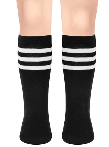 ENBAOHUI 5 Packs Toddler Soccer Socks Kids Tube Socks Girls Boys Soccer Socks Toddler Knee High Socks2