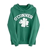 Sudadera con capucha para mujer con diseño de San Patricio, con bonito gráfico, Verde oscuro., M