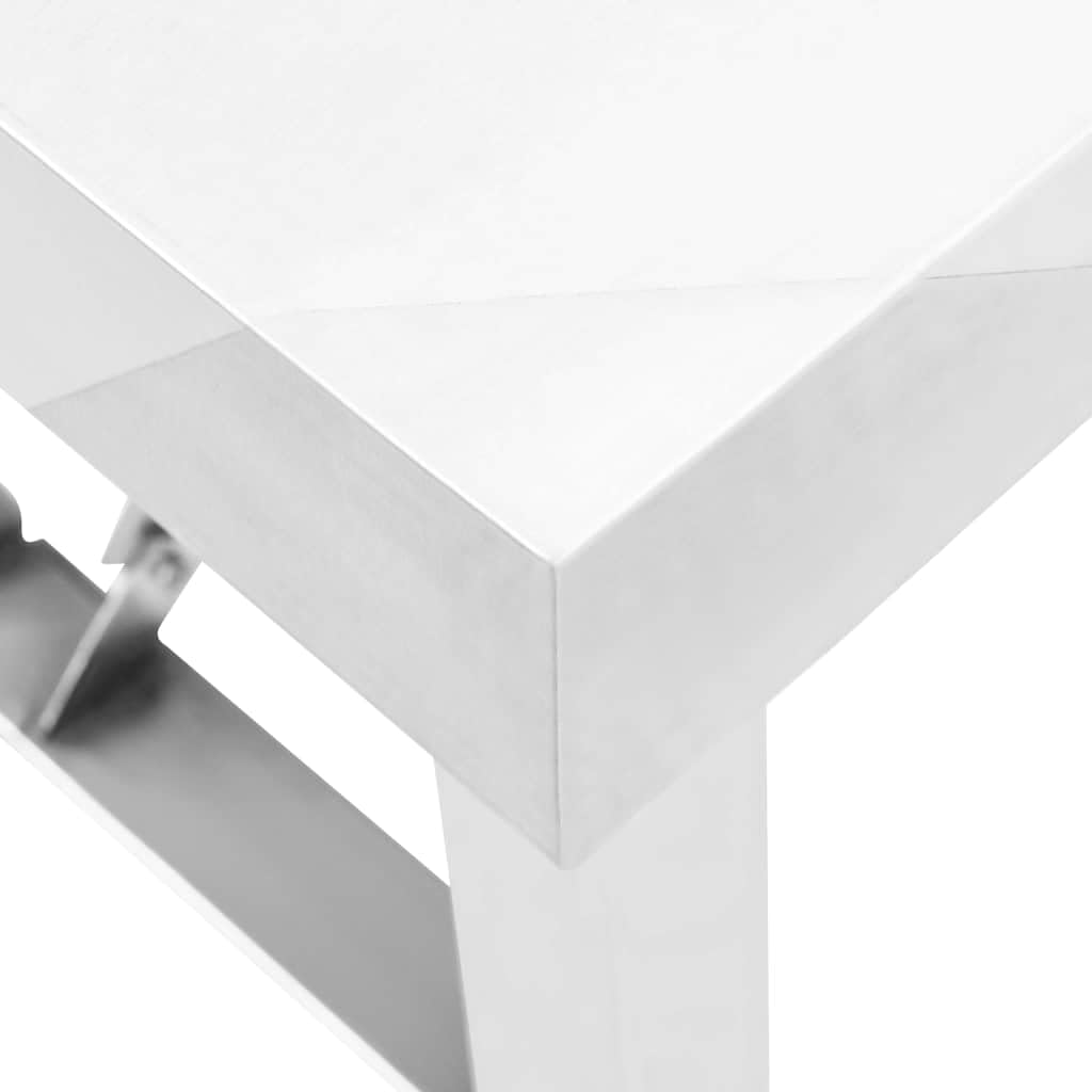 vidaXL Küchentisch Klappbar Gastronomie Gastro Tisch Arbeitstisch Klapptisch Edelstahltisch für Restaurant Kantine 100x60x80cm Edelstahl