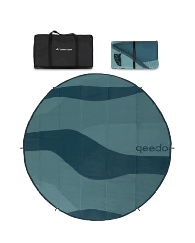 qeedo Outdoor Carpet (diameter = 300 cm) - Awning carpet incl. pegs and carry bag - Camping carpet with UV50+ & 3,000 mm water column - Underlay for tents, pools, motorhomes, awnings qeedo Outdoor Carpet (diameter = 300 cm) - Awning carpet incl. pegs and carry bag - Camping carpet with UV50+ & 3,000 mm water column - Underlay for tents, pools, motorhomes, awnings