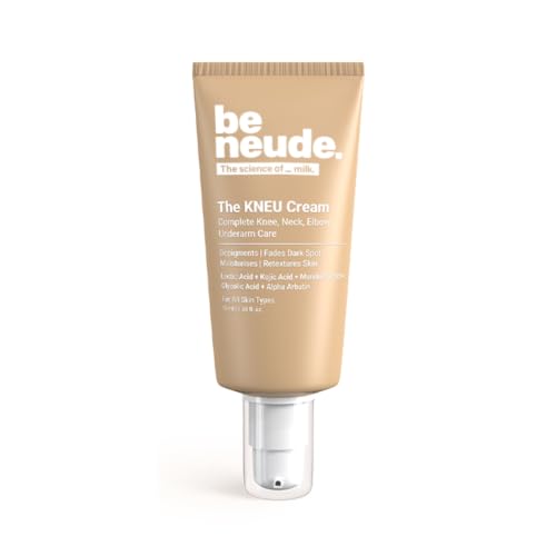 Image of Be Neude KNEU Knee, Neck, Elbow & Underarm Depigmentation 50ml Cream for Targeted Care, Powered by Lactic Acid, Kojic Acid, Glycolic Acid for All Skin Types