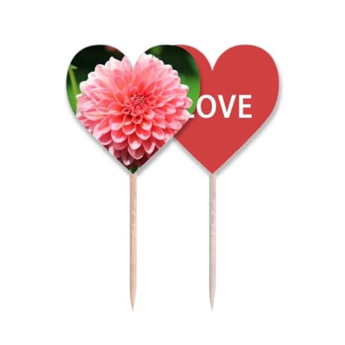 Cure-dents en forme de cœur en bois pour apéritif de mariage Peach Blossom