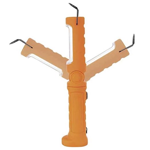 KUNZER PL-023.2 ORANGE Arbeitslampe – COB-Technik Werkstatt-Taschen-Leuchte mit 300lm Lichtstärke und 10h Leuchtdauer