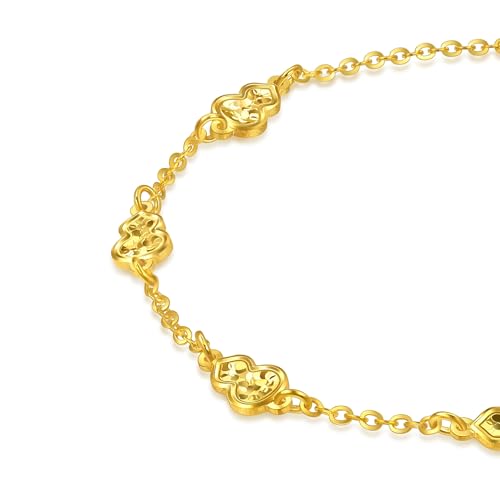 Image of CHOW SANG SANG 999 Gold Essence Hulu Gourd Bracelet for Women 18cm 96208B Price-by-Weight 2.99g Gold
