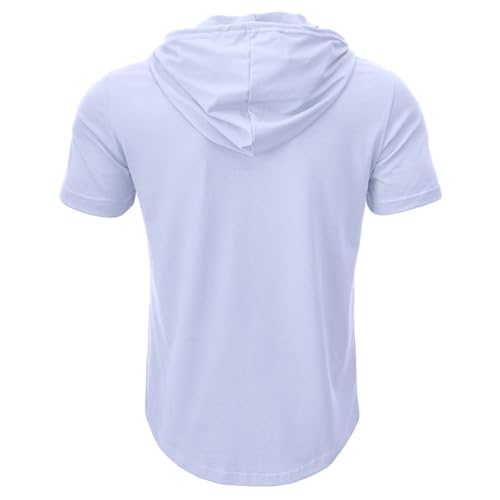 TOMITANY Men's Short Sleeved Athletic Hoodie Sweatshirt Button Muscle Men T-Shirt Summer Lightweight Breathable Tops3
