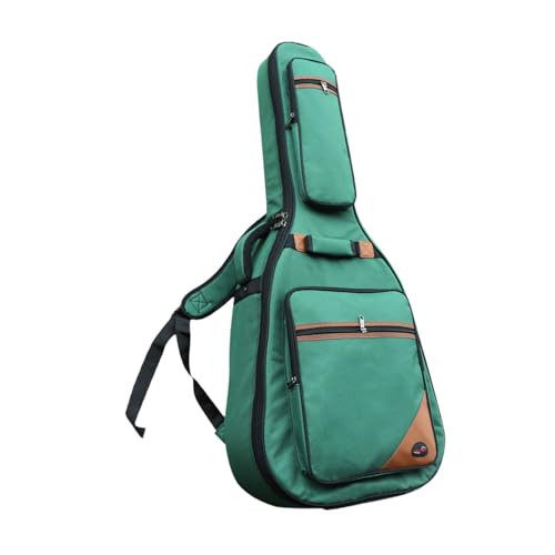 Sac de guitare acoustique vert anti-choc avec poches de rangement