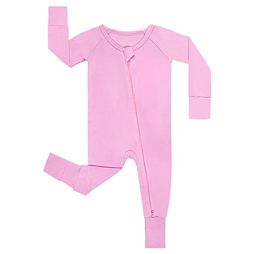 Image of GUISBY Rayon Baby Footless Pajamas, Long Sleeve with 2 Way Zippers Rompers Sleepers