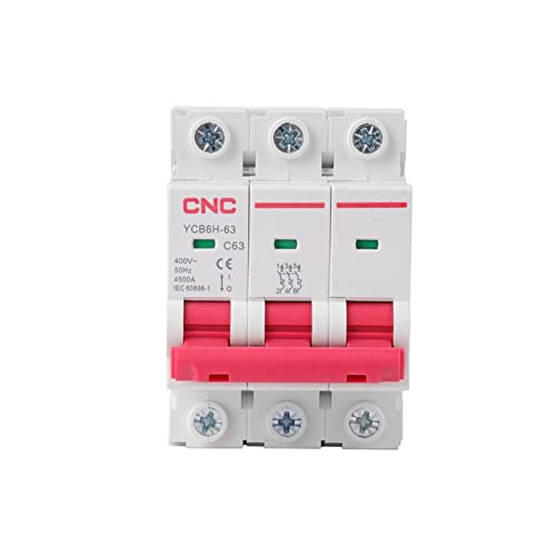 Disjoncteur miniature tripolaire YCB6H-63 rail DIN protection triphasé 16A 32A