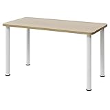 [山善] デスク パソコンデスク 幅120×奥行60×高さ70cm 【耐荷重80kg】 傷や汚れに強い天板 頑丈設計 天板厚3cm 脚部パイプ直径5cm 組立品 ウッドナチュラル(木目柄) AMDT-1260(WN)セット