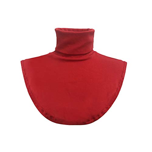 Joyci Fashion Turtleneck False Collar Winter Unisex Cotton Simple Dickey Collar (Wine Red)
