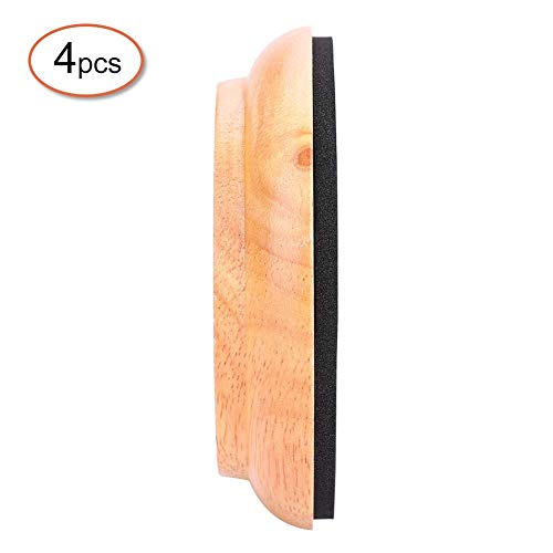 4 STÜCKE Bodenschoner Piano Caster Cups Piano Foot Pads, Runde Buchenholz Piano Caster Cup Fuß Pad Set aufrecht Klavier Caster Cups Zubehör(Wood)