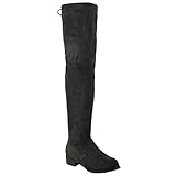 Fashion Thirsty Womens Low Heel Thigh High Over The Knee Stretch Riding Boots Size