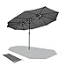 VOUNOT 4.6m Double Garden Parasol, Extra Large Rectangular Patio Table Umbrella, with Crank Handle, Protective Cover, UV 50+, Grey