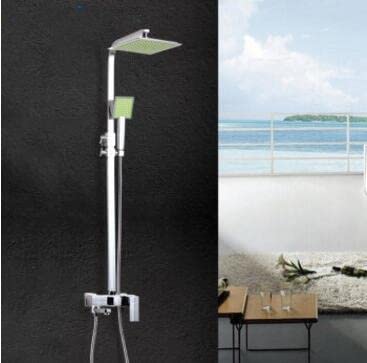 Robinet mitigeur de douche en laiton durable avec colonne effet pluie de couleur 02 mural