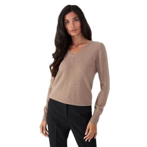 Image of Style Republic Women's 100% Pure Cashmere V-Neck Pullover Sweater | Lightweight Tops, Ultra Soft Feel, Naturally Breathe, Easy Layering, All Day Comfort Wear, Easy Care, Hand Wash Only