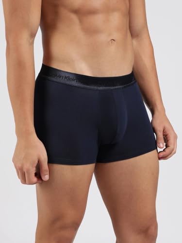 Image of Calvin Klein underwear Black Solid mid Rise Trunks - Pack of 3