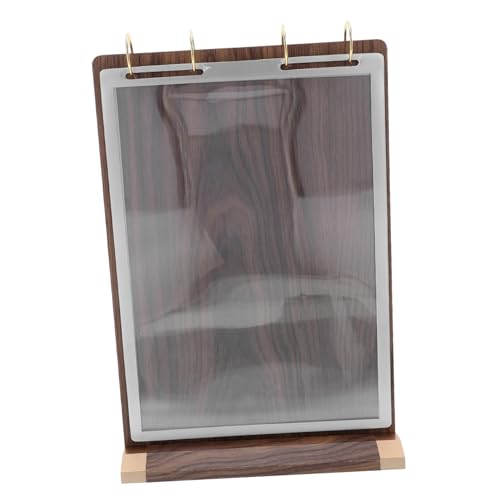 Porte-cartes menu restaurant en noyer naturel avec base de table stable