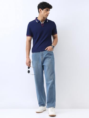 Image of Urbano Fashion Men's Solid Regular Fit Half Sleeve Cotton Polo T-Shirt