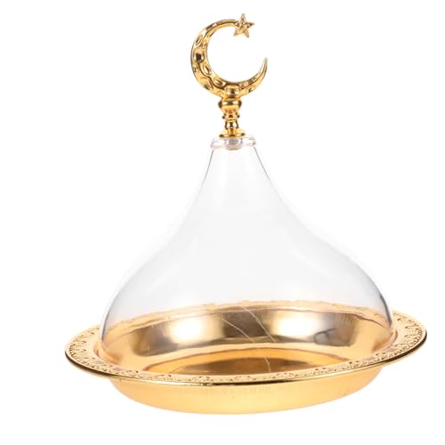 Ciieeo Ramadan Candy Jar with Lid Eid Mubarak Snacks Container Box Cake Dessert Plate Sugar Bowl Ramadan Party Tray Arab Dish Kitchen Food Storage Jar