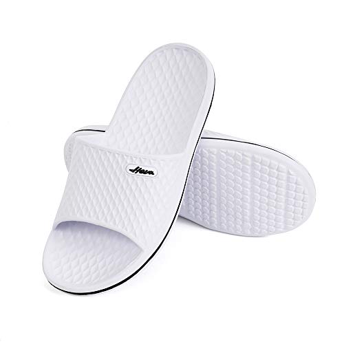 Image of FUNKYMONKEY Men's Shower Slides - Non Slip Quick Drying Sandals for Men - Lightweight Pool Beach Bathroom Slippers Indoor Outdoor