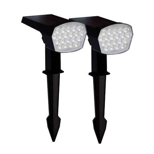 Spots solaires Salamanca Arum Lighting 400 Lm à piquer lot de 2 pour balisage de jardin étanche IP65