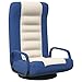 Tidyard Chaise Pivotante de Sol Chaise de Sol de Jeu Tissu Fauteuil de Sol Bleu et crème