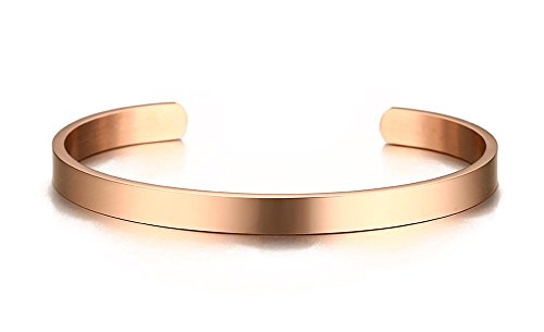 MEALGUET Personalized Cuff Bracelet Stainless Steel Inspirational Bracelets Free Custom Engraved Name Mantra Text Bangle Open Cuff for Men Women,Silver/Black/Gold Plated/Rose Gold Plated