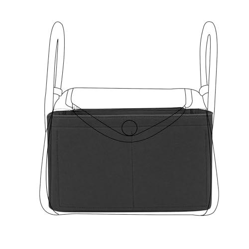 Lckaey Organizador de bolsa para lindy 26 bolsas compatível com bolsa birkin bolsa organizadora Y077black-L