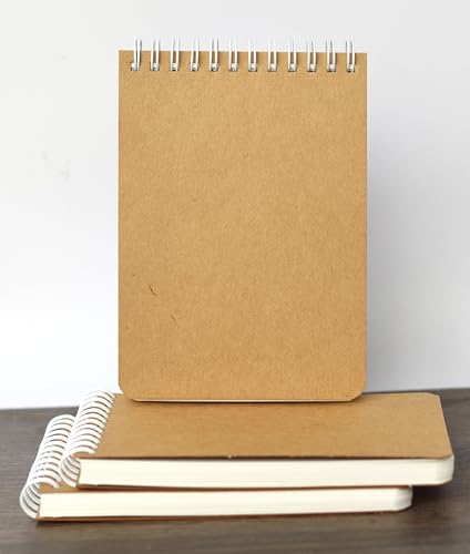 Image of INNAXA Spiral Eco- Friendly Notepad A6 Size (Brown Pack-3), 100 Pages