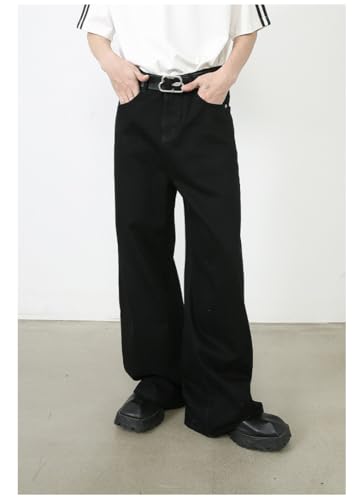 Men's Denim Jeans Retro Korean Style Loose Straight Leg Wide Leg Weekend Daily Casual Pants for Men 5