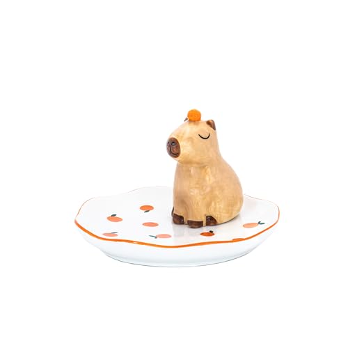 Sass & Belle Capybara Trinket Dish - Decorative Ceramic Jewellery Tray, Trinket Tray or Jewellery Stand for Small Accessories, Unique Design from Sass and Belle