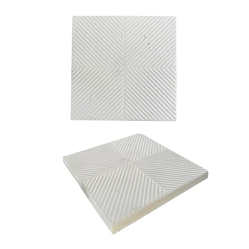 Fanuli Manufatti Base Ombrellone in Cemento 50x50 – Mattone Rigato Bianco 20 kg per Zavorra Ombrelloni E Gazebo – Resistente alle Intemperie – Made in Italy (1, Rigato Bianco)