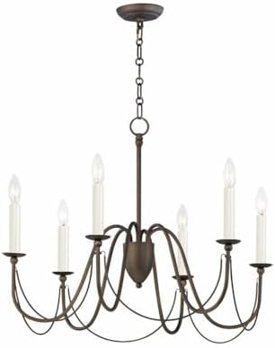 Maxim Plumette - 6 Light Chandelier in Traditional Style-22 Inches Tall and 28 Inches Wide-Chestnut Bronze Finish -Traditio