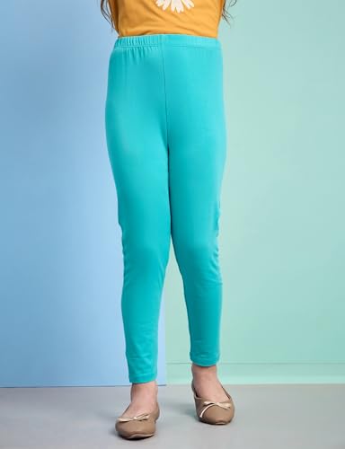 Image of Amazon Brand - Symbol Girl's Cotton Jersey Stretchable Leggings | Ankle Length | Aged 2-14 Years