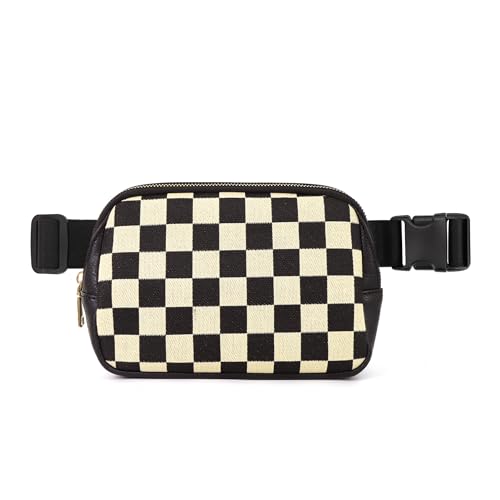 Image of Sling Bag Crossbody Bags For Women Plaid Striped Fanny Packs Chest Bag for Work Shopping